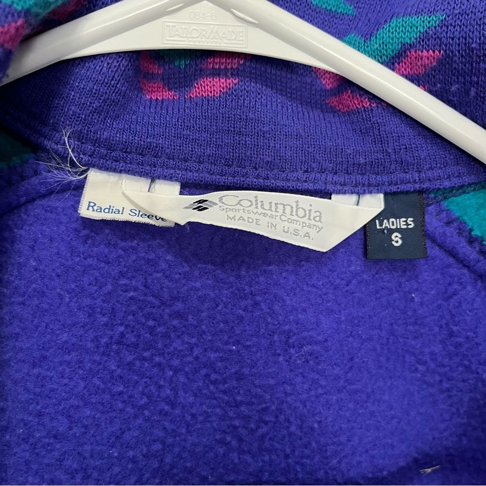 Columbia 80s bugaboo fleece windbreaker coat/winter Jacket Vintage Small Purple - Picture 7 of 9